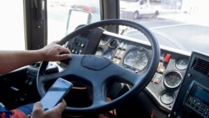 negligent truck driver texting at the wheel